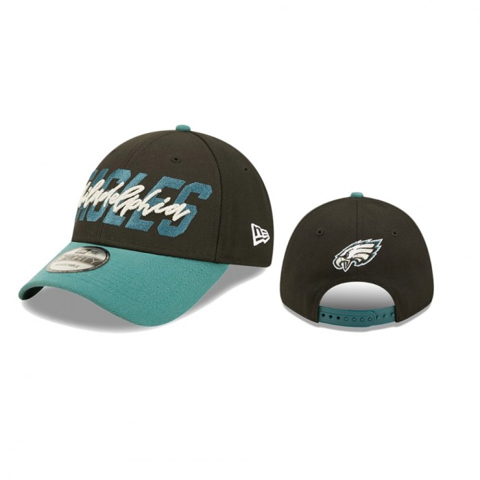Eagles Black Midnight Green 2022 NFL Draft 9FORTY Adjustable Hat